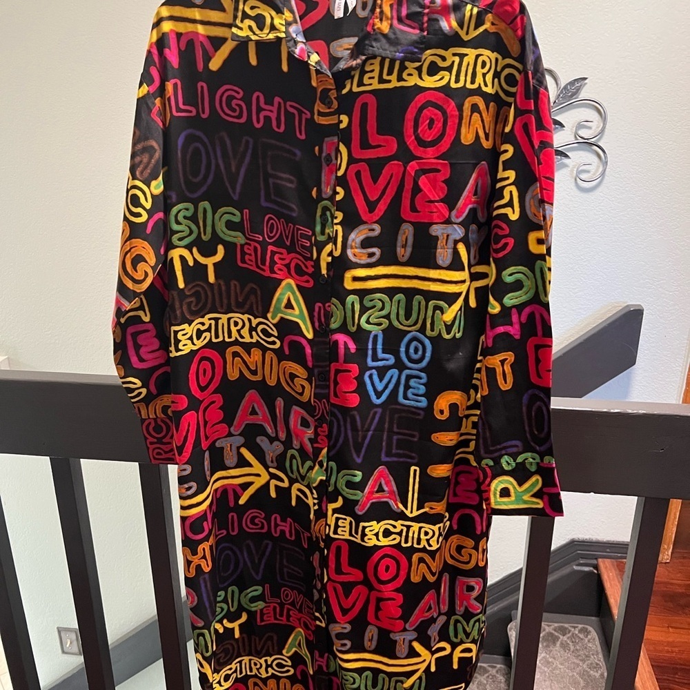 Live 4 Truth Multicolor Graphic Duster Top Brand New #263DAGO